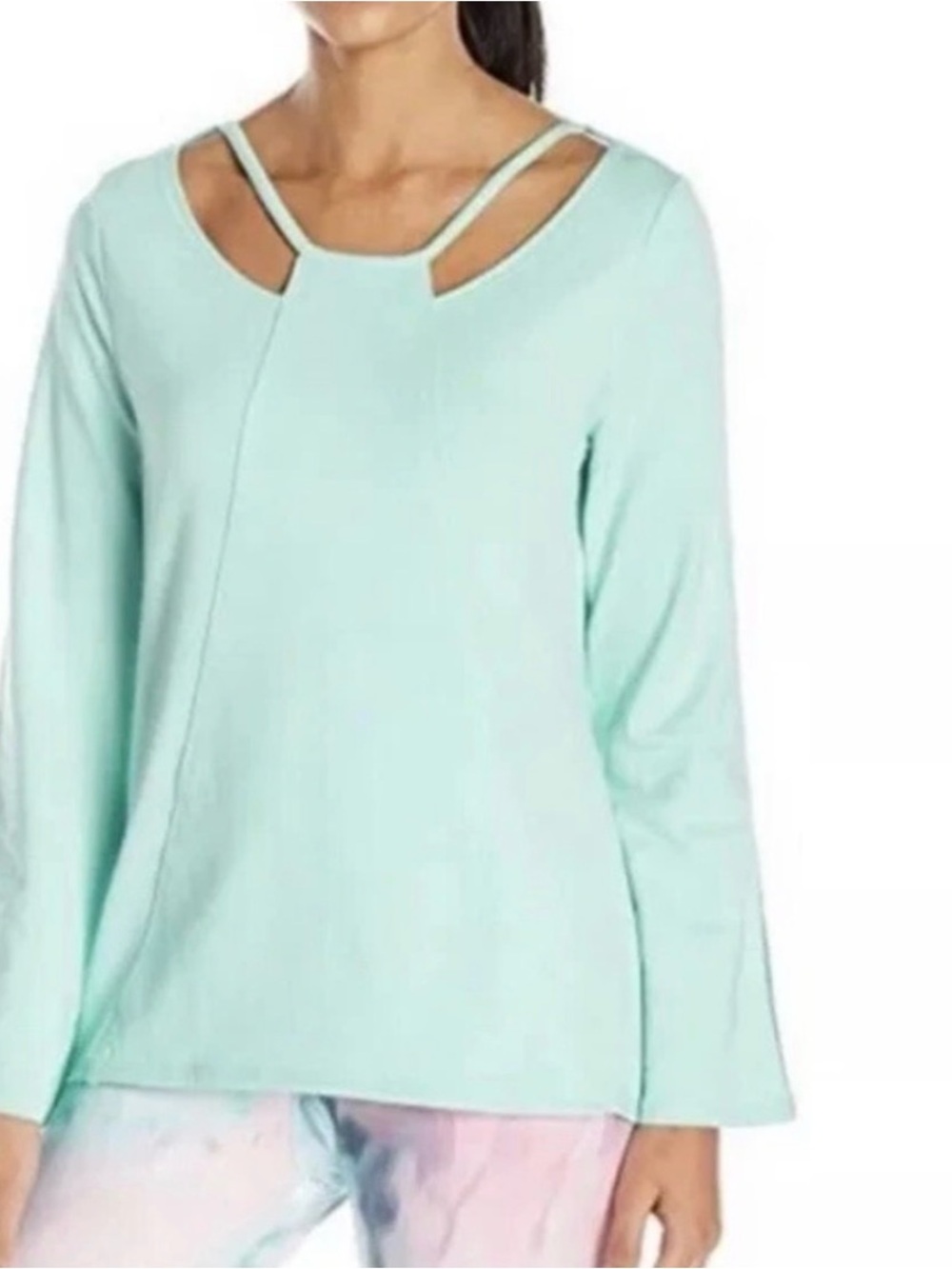 Nanette Lepore Mint Cutout Long-Sleeve Top